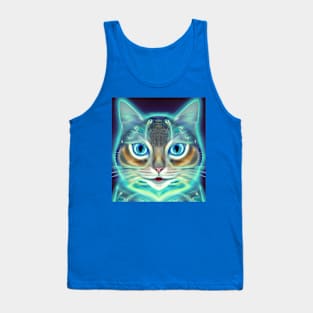 Kosmic Kitty (6) - Trippy Psychedelic Cat Tank Top